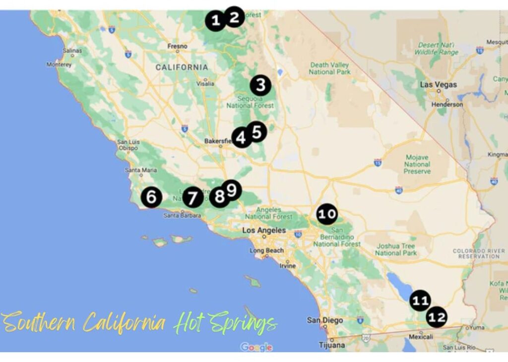 Southern California Hot Springs Locations
